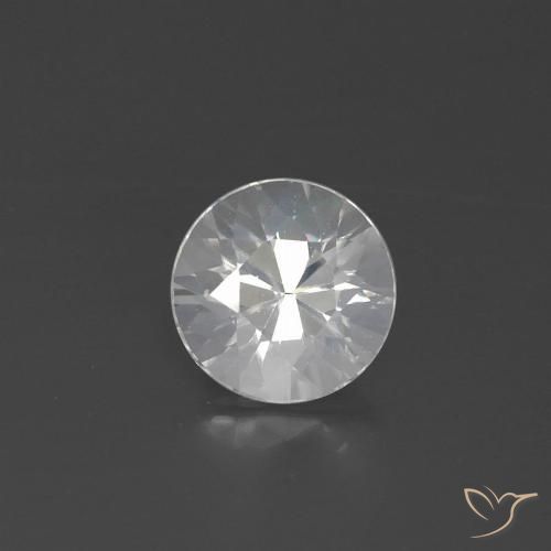 2.10ct Natural Branco Zircão, Redondo, VVS-VS