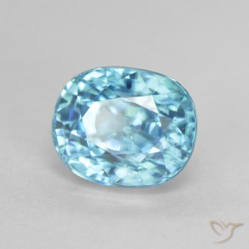 Zircão azul natural 4,15ct, corte oval, VS-SI