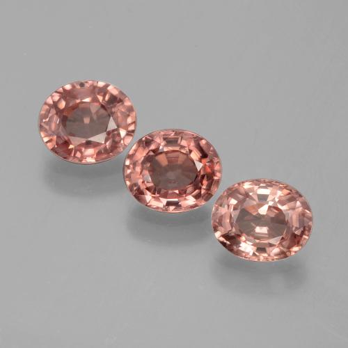 Pedras preciosas de zircão rosa natural de 3,05 ct, corte oval, VVS-VS