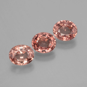 Pedras preciosas de zircão rosa natural de 3,05 ct, corte oval, VVS-VS