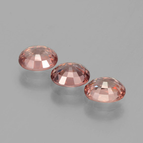Pedras preciosas de zircão rosa natural de 3,05 ct, corte oval, VVS-VS