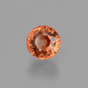 Zircão laranja natural 1,39ct, corte redondo, VS