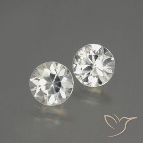 Pedras preciosas de Zircão branco quente natural de 4.32 ct, Redondo, VVS-VS
