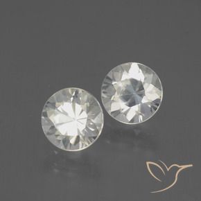 Pedras preciosas de Zircão Branco natural de 4.12 ct, Redondo, VS