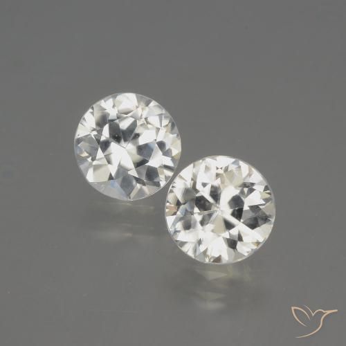 4.00ctw Natural branco quente Zircão, Redondo, VVS-VS