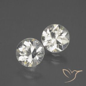 Pedras preciosas de Zircão branco quente natural de 4.56 ct, Redondo, VVS-VS