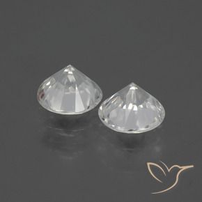 Pedras preciosas de Zircão branco quente natural de 3.82 ct, Redondo, VS-SI