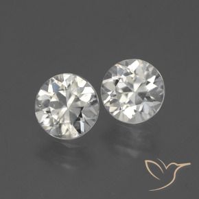Pedras preciosas de Zircão branco quente natural de 3.72 ct, Redondo, VS