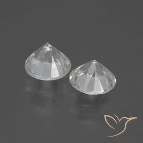 Pedras preciosas de Zircão branco quente natural de 4.18 ct, Redondo, VVS-VS