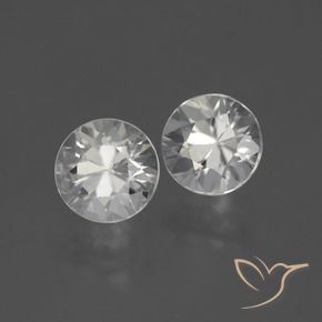 Pedras preciosas de Zircão branco quente natural de 3.81 ct, Redondo, VVS-VS