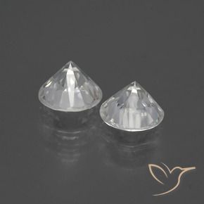 Pedras preciosas de Zircão branco quente natural de 3.81 ct, Redondo, VVS-VS