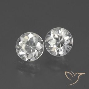 Pedras preciosas de Zircão branco quente natural de 3.69 ct, Redondo, VVS