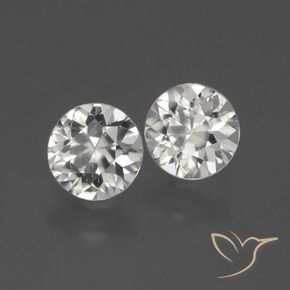 Pedras preciosas de Zircão branco quente natural de 3.64 ct, Redondo, VS