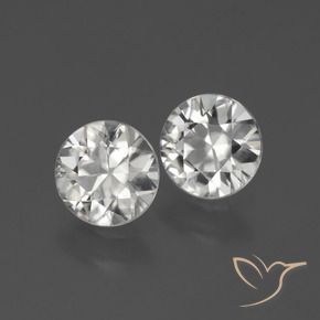 Pedras preciosas de Zircão branco quente natural de 3.76 ct, Redondo, VS