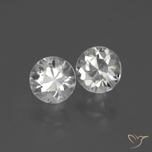 Pedras preciosas de Zircão branco quente natural de 3.73 ct, Redondo, VVS