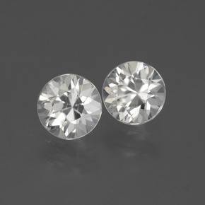 Pedras preciosas de zircão branco natural de 3,68 ct, corte redondo, VVS-VS