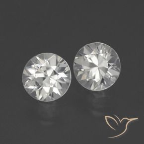 Pedras preciosas de Zircão branco quente natural de 2.92 ct, Redondo, VVS-VS
