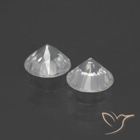 Pedras preciosas de Zircão branco quente natural de 2.92 ct, Redondo, VVS-VS