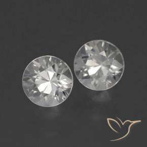 Pedras preciosas de Zircão branco quente natural de 3.54 ct, Redondo, VS