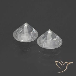 Pedras preciosas de Zircão branco quente natural de 2.99 ct, Redondo, VVS-VS