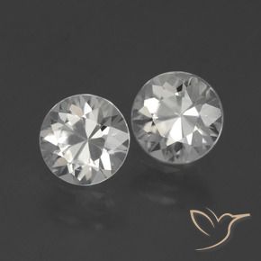 Pedras preciosas de Zircão branco quente natural de 3.10 ct, Redondo, VS