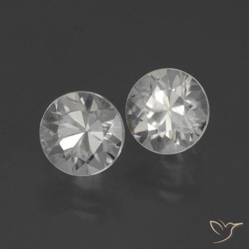 Pedras preciosas de Zircão branco quente natural de 3.30 ct, Redondo, VS