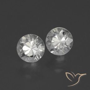 Pedras preciosas de Zircão branco quente natural de 2.43 ct, Redondo, VS