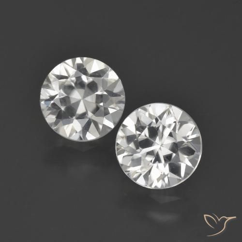 3.95ctw Natural Branco Zircão, Redondo, VVS-VS