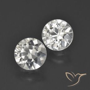 Pedras preciosas de Zircão Branco natural de 3.95 ct, Redondo, VVS-VS
