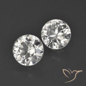 Pedras preciosas de Zircão branco quente natural de 3.99 ct, Redondo, VVS-VS