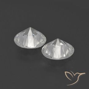 Pedras preciosas de Zircão branco quente natural de 3.99 ct, Redondo, VVS-VS