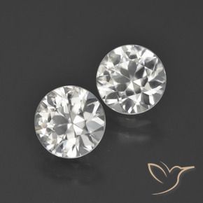 Pedras preciosas de Zircão Branco claro natural de 4.08 ct, Redondo, VVS-VS