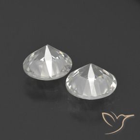 Pedras preciosas de Zircão Branco claro natural de 4.08 ct, Redondo, VVS-VS