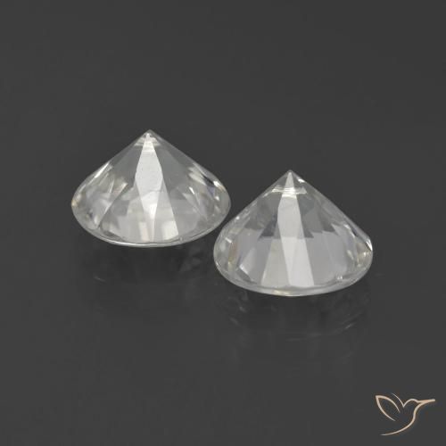 Pedras preciosas de Zircão branco quente natural de 4.46 ct, Redondo, VS