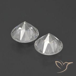 Pedras preciosas de Zircão Branco natural de 4.89 ct, Redondo, VVS-VS