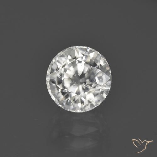 Zircão branco quente Natural 3,22ct, Corte Redondo, VS-SI