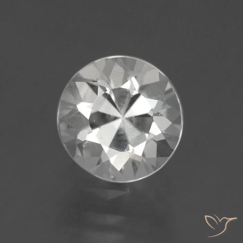 1.80ct Natural Branco claro Zircão, Redondo, VS