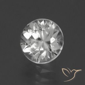 Zircão Branco Natural 2.06ct, Redondo, VS
