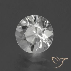 Zircão Branco Natural 2.29ct, Redondo, VS