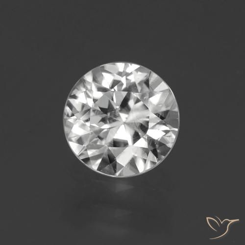 1.33ct Natural Branco claro Zircão, Redondo, VS