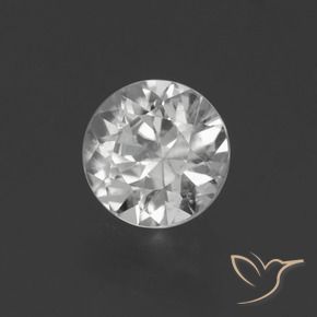 Zircão Branco claro Natural 1.33ct, Redondo, VS