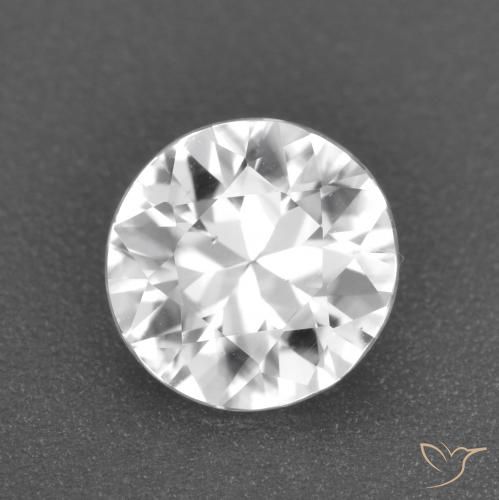 1.60ct Natural Branco claro Zircão, Redondo, VS