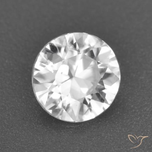 Zircão Branco claro Natural 1.60ct, Redondo, VS