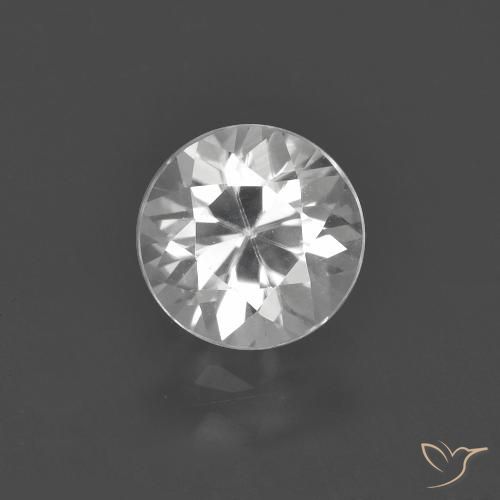 1.56ct Natural Branco Zircão, Redondo, VVS-VS