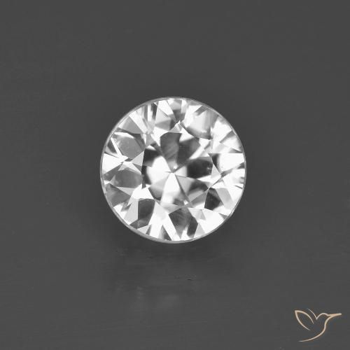 1.45ct Natural Branco claro Zircão, Redondo, VVS-VS
