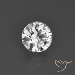 Zircão Branco claro Natural 1.45ct, Redondo, VVS-VS