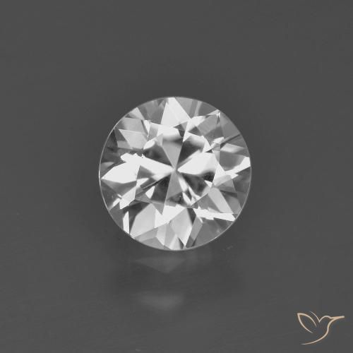 1.35ct Natural Branco Zircão, Redondo, VVS-VS