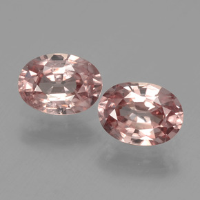 Pedras preciosas de zircão rosa natural de  ct, corte oval, VS