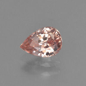 Zircão rosa natural 1,03ct, formato de pêra, VVS