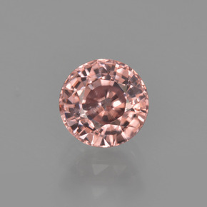 Zircão rosa rosa Natural 1.38ct, Corte Redondo, VS